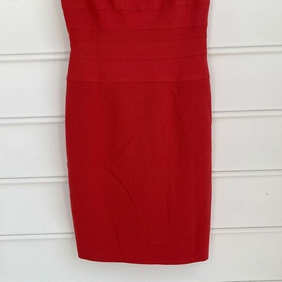 New Kay Unger Sleeveless Split Neck Wool Dress‎ size 6 Coral - Picture 3 of 12